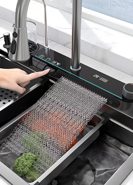 Multifunctional waterfall sink